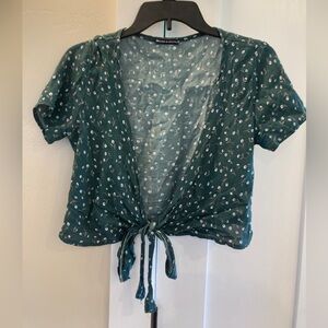 Brandy Melville floral tie front top